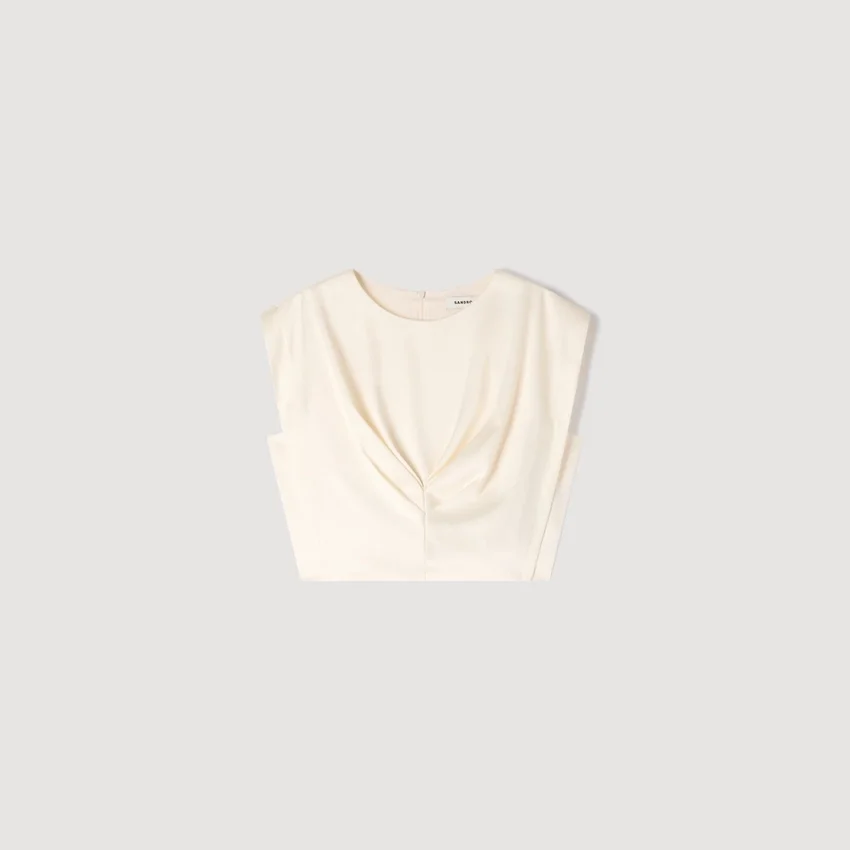 Pleated satin crop top Pleated satin crop top
