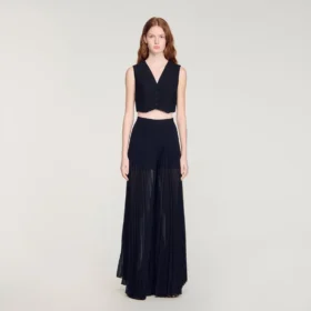 Pleated wide-leg trousers