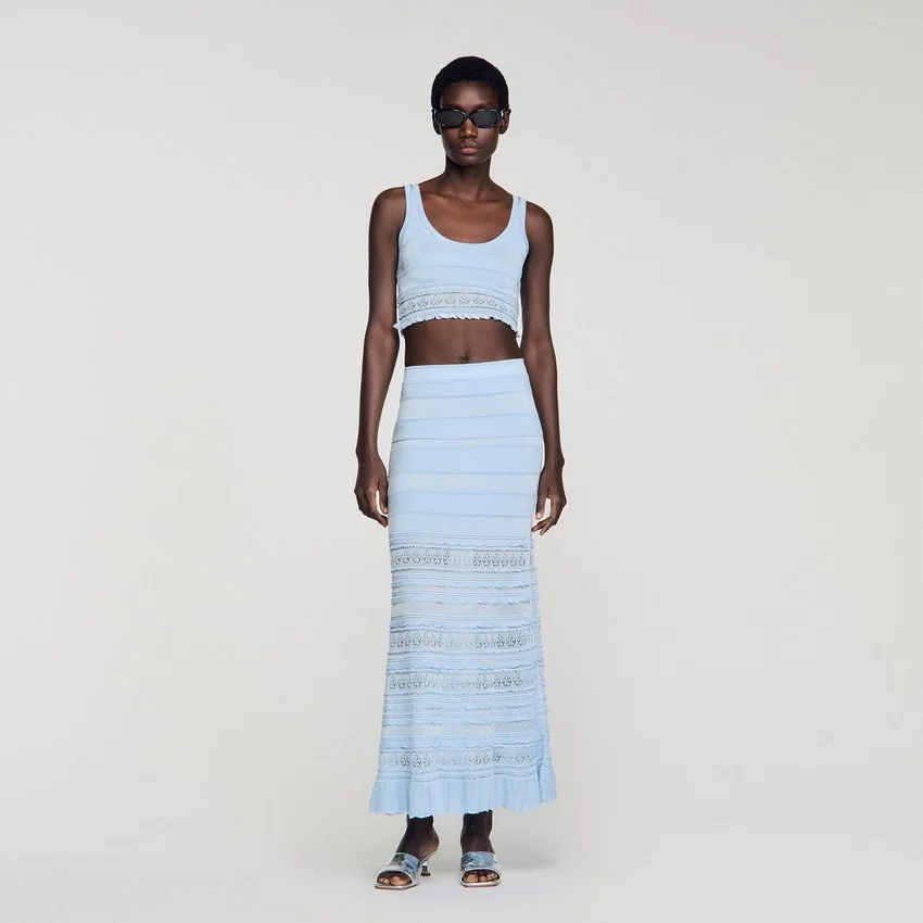 Pointelle knit crop top Pointelle knit crop top
