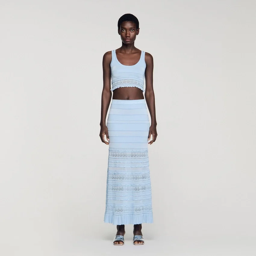 Pointelle knit crop top Pointelle knit crop top