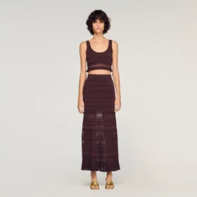 Pointelle knit crop top