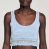 Pointelle knit crop top Pointelle knit crop top