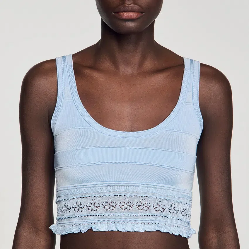 Pointelle knit crop top Pointelle knit crop top