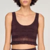 Pointelle knit crop top