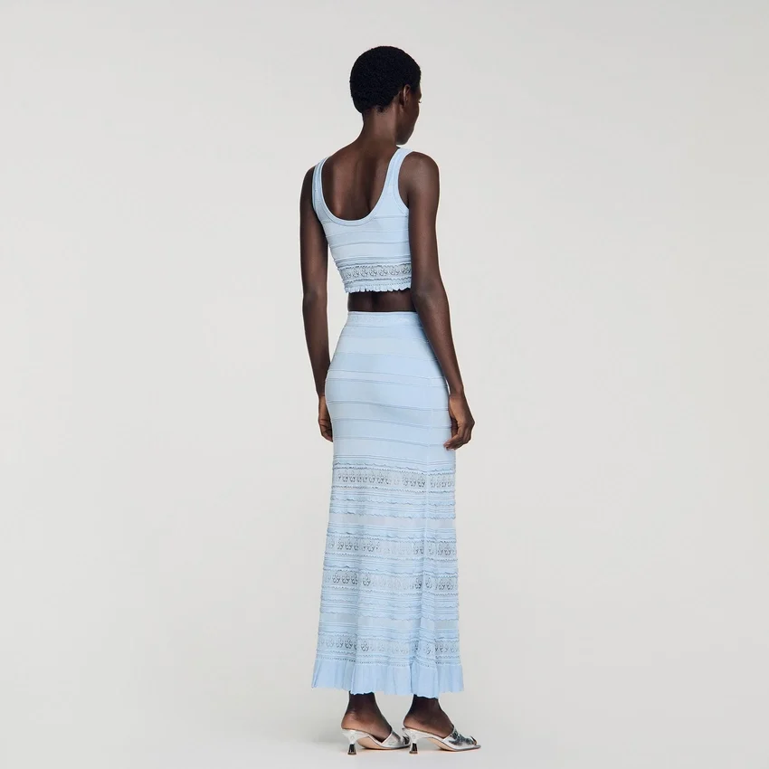 Pointelle knit crop top Pointelle knit crop top