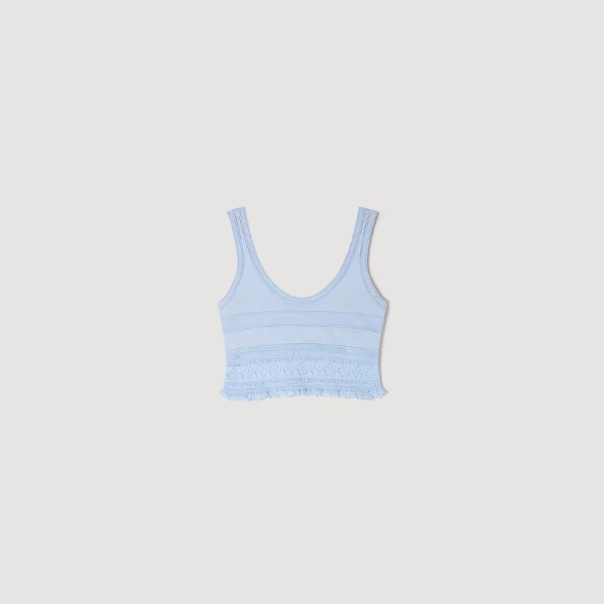 Pointelle knit crop top Pointelle knit crop top