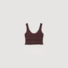 Pointelle knit crop top