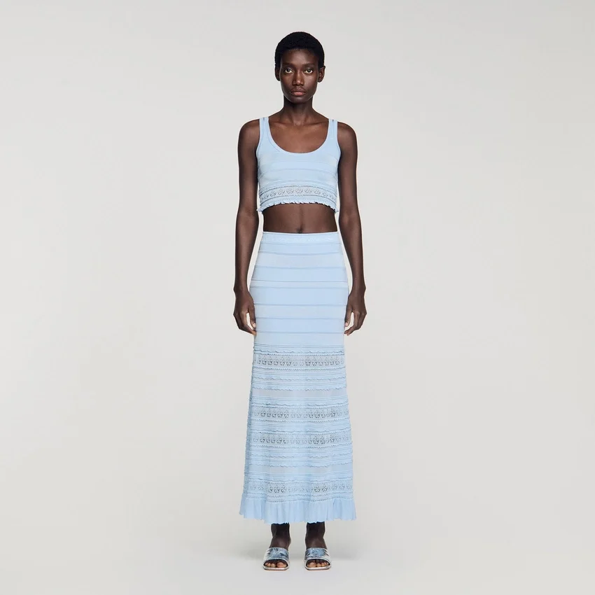 Pointelle knit maxi skirt Pointelle knit maxi skirt