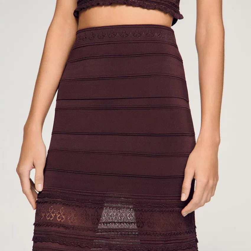 Pointelle knit maxi skirt Pointelle knit maxi skirt