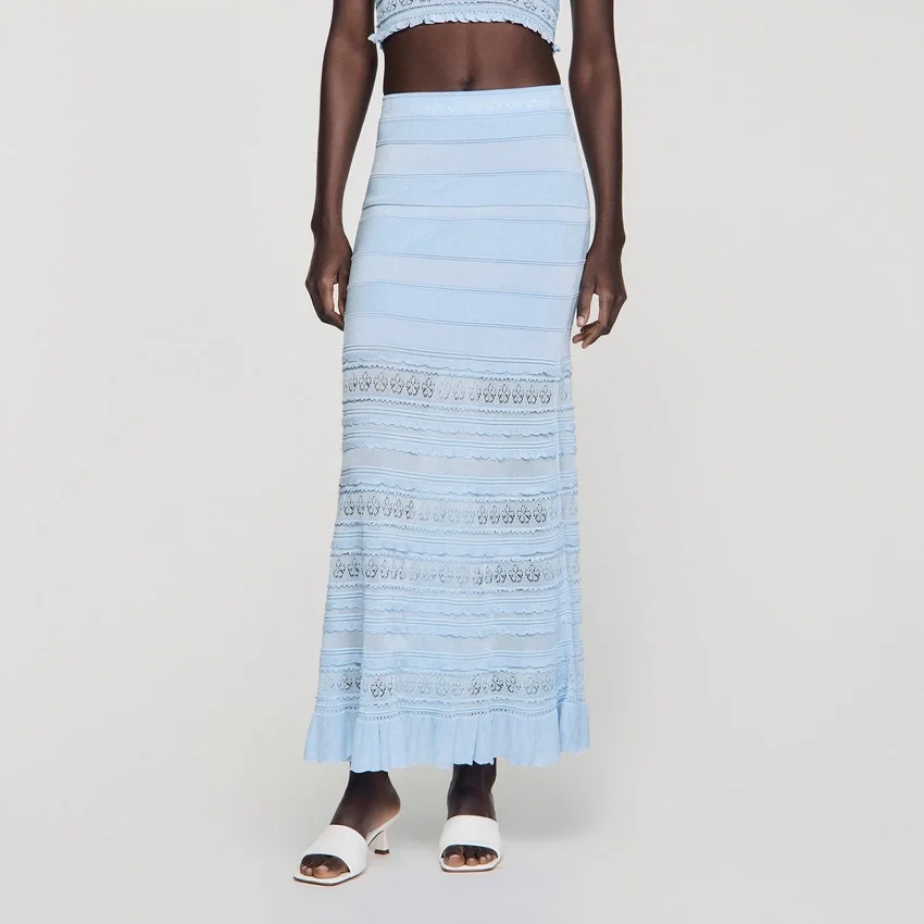 Pointelle knit maxi skirt Pointelle knit maxi skirt