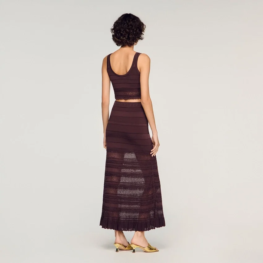 Pointelle knit maxi skirt Pointelle knit maxi skirt
