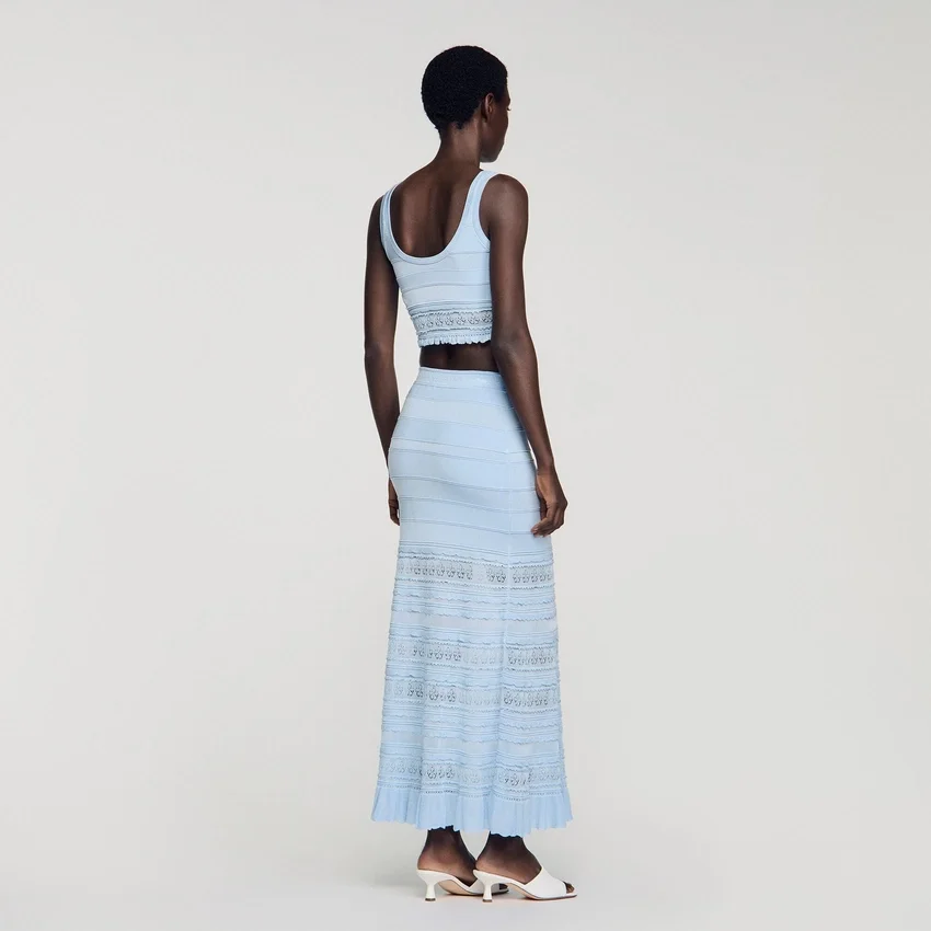 Pointelle knit maxi skirt Pointelle knit maxi skirt
