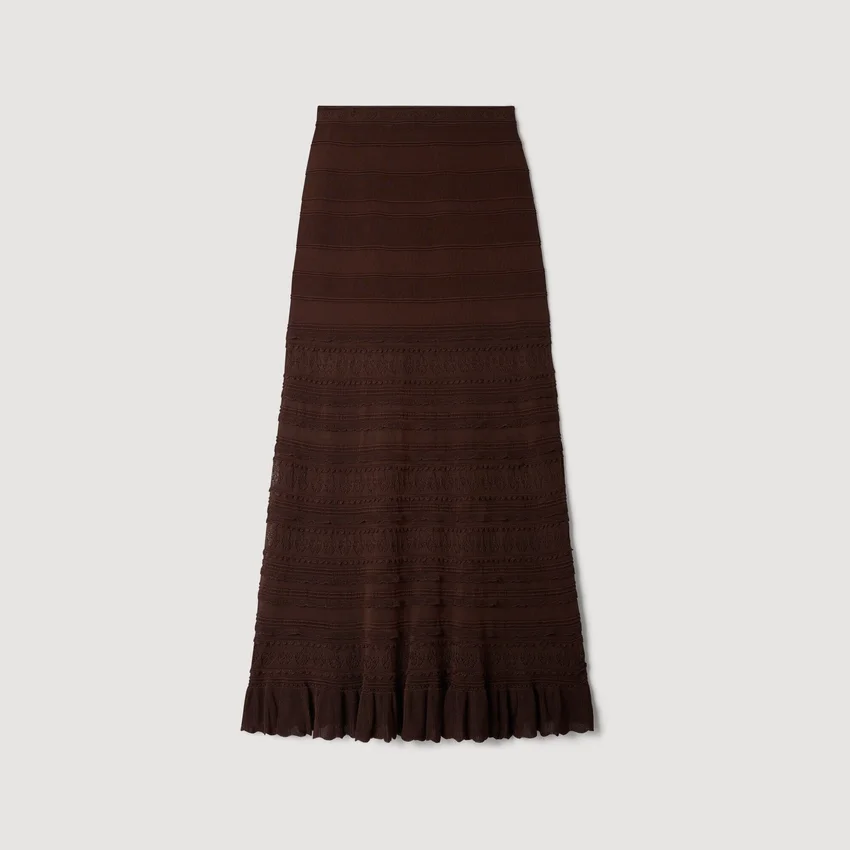 Pointelle knit maxi skirt Pointelle knit maxi skirt