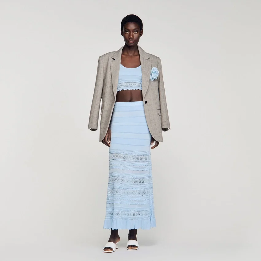 Pointelle knit maxi skirt Pointelle knit maxi skirt