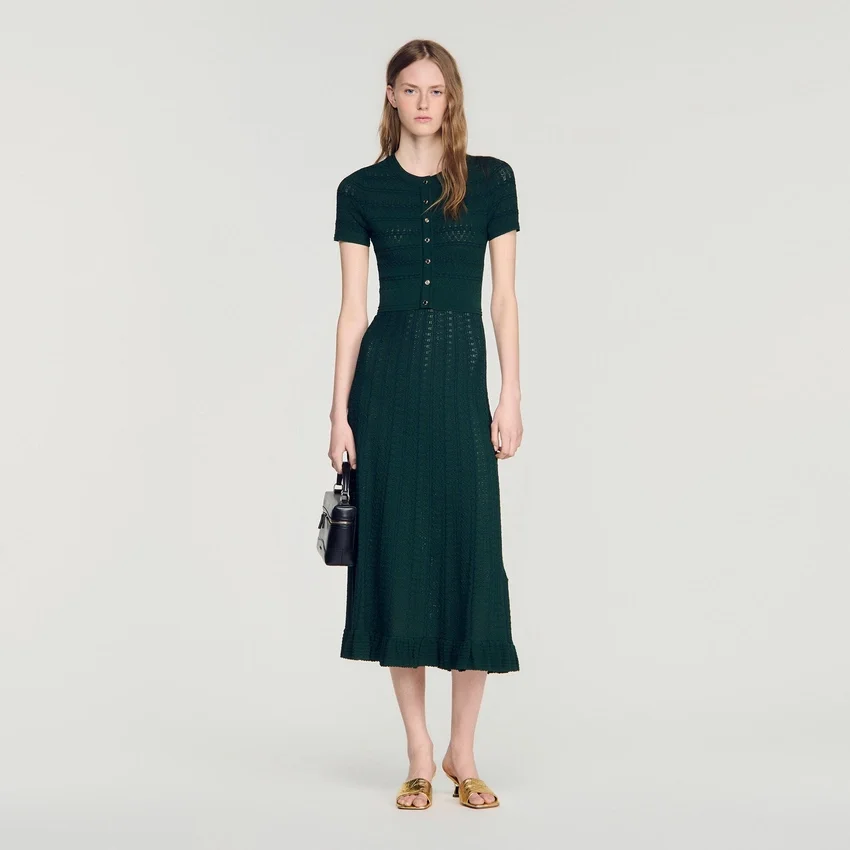 Pointelle knit midi dress Pointelle knit midi dress