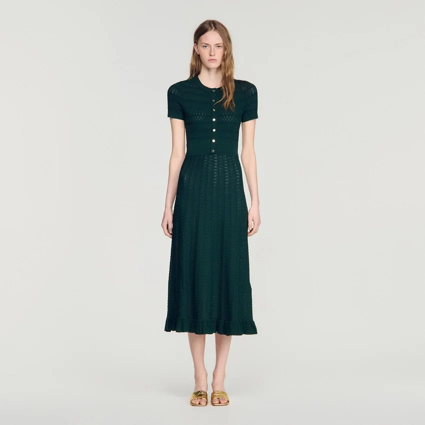 Pointelle knit midi dress Pointelle knit midi dress