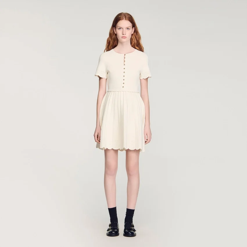 Pointelle knit mini dress Pointelle knit mini dress