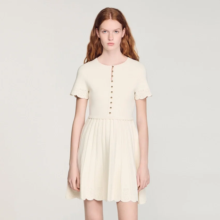 Pointelle knit mini dress Pointelle knit mini dress