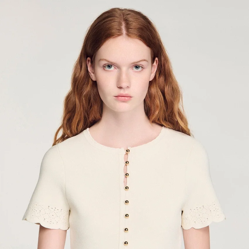 Pointelle knit mini dress Pointelle knit mini dress