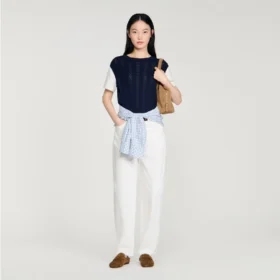 Pointelle knit sweater