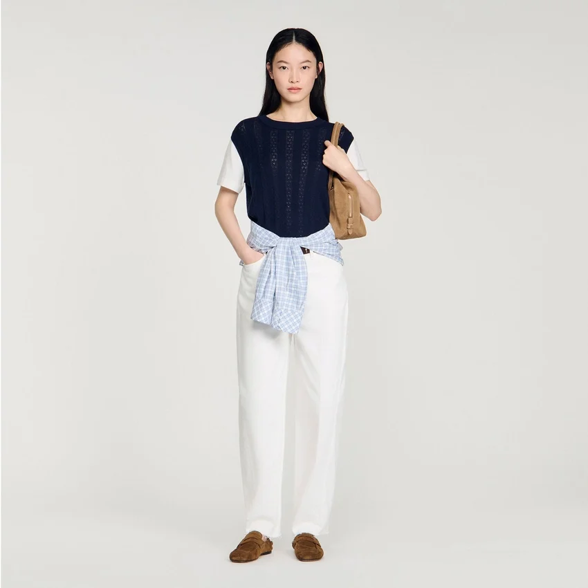 Pointelle knit sweater Pointelle knit sweater