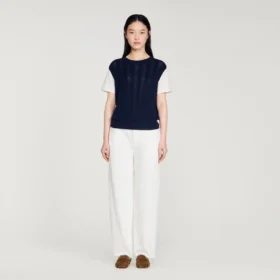 Pointelle knit sweater