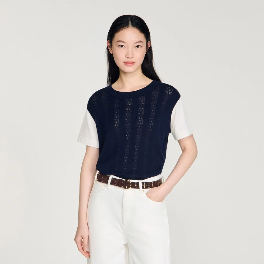 Pointelle knit sweater Pointelle knit sweater
