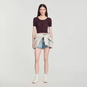 Pointelle knit top