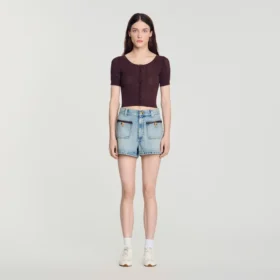 Pointelle knit top