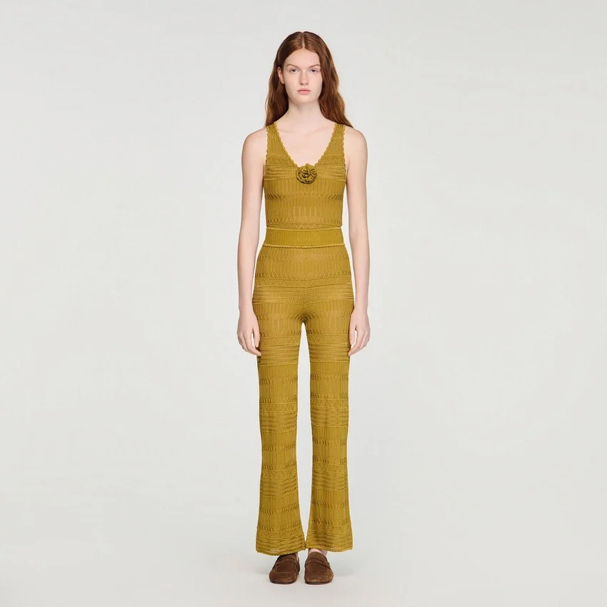 Pointelle knit trousers Pointelle knit trousers