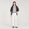 Pointelle polo-neck wool sweater Pointelle polo-neck wool sweater