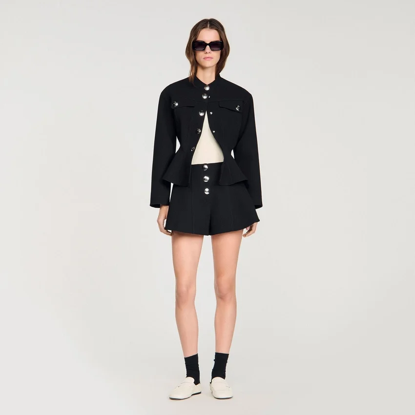 Press-stud flared shorts Press-stud flared shorts