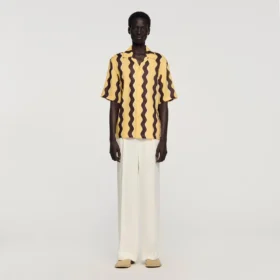 Printed linen shirt