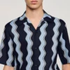 Printed linen shirt