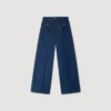 Raw straight patch pocket jeans