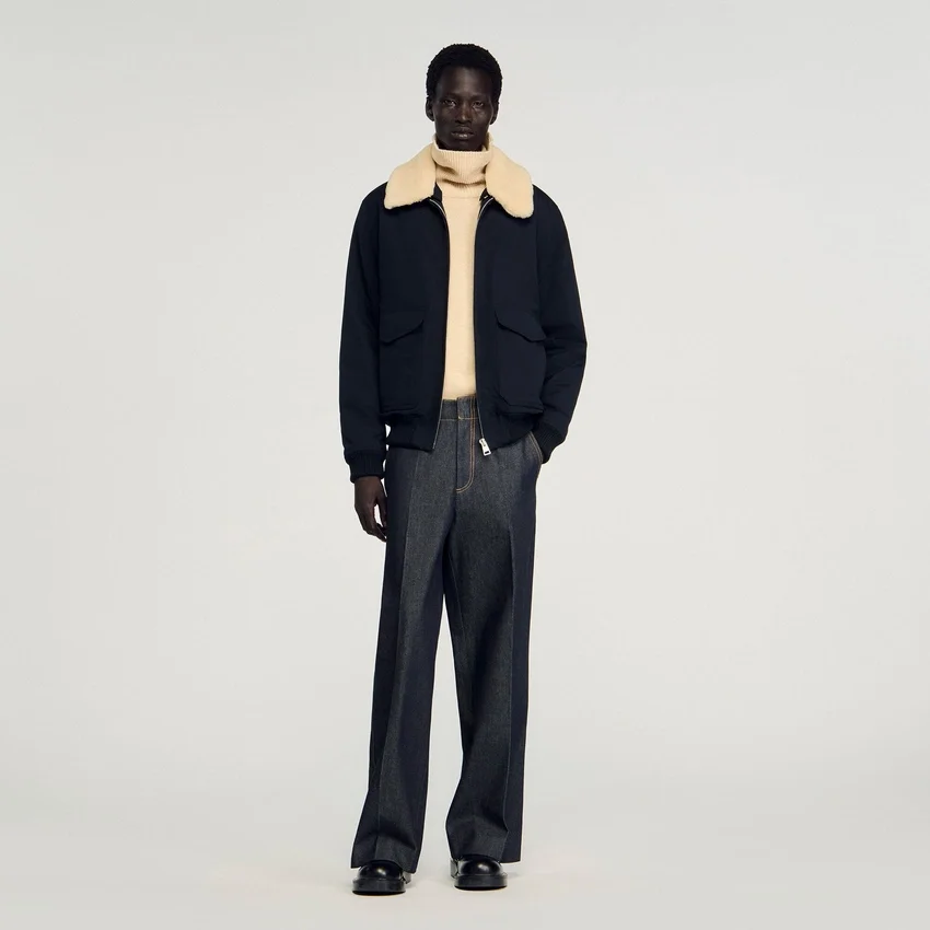 Removable collar aviator jacket Removable collar aviator jacket