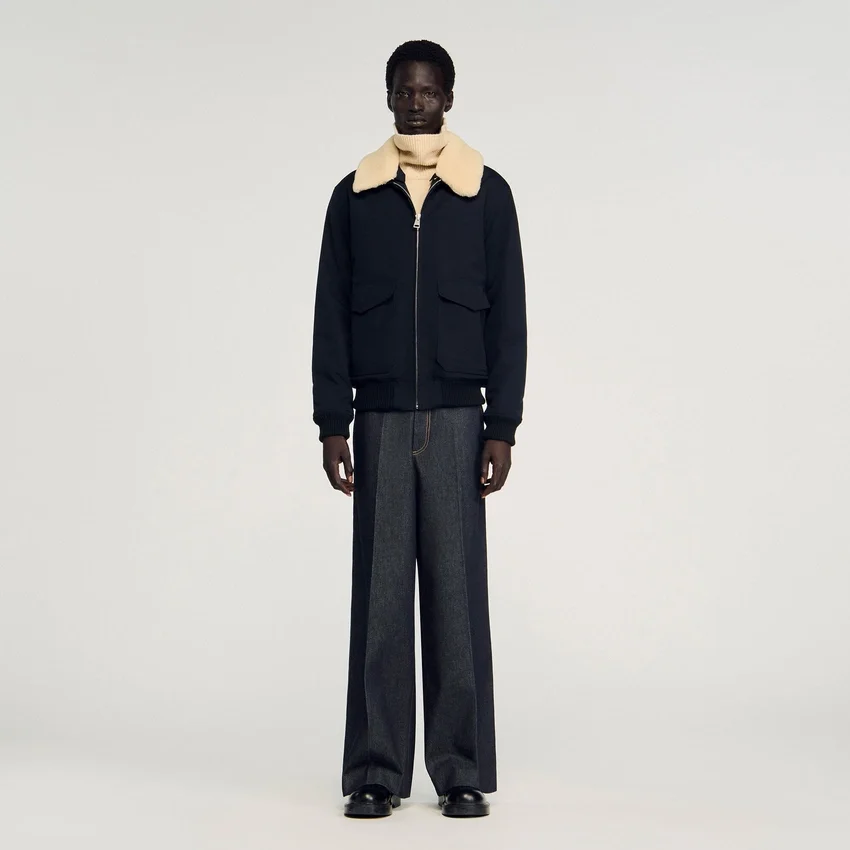 Removable collar aviator jacket Removable collar aviator jacket