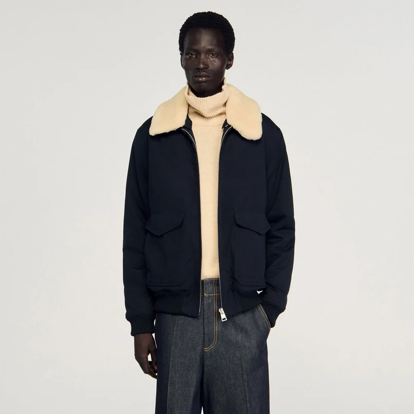 Removable collar aviator jacket Removable collar aviator jacket