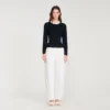 Removable collar peplum cardigan Removable collar peplum cardigan