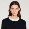 Removable collar peplum cardigan Removable collar peplum cardigan