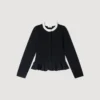 Removable collar peplum cardigan Removable collar peplum cardigan