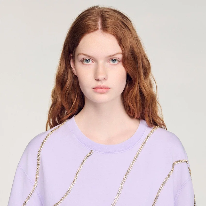 Rhinestone cropped T-shirt Rhinestone cropped T-shirt