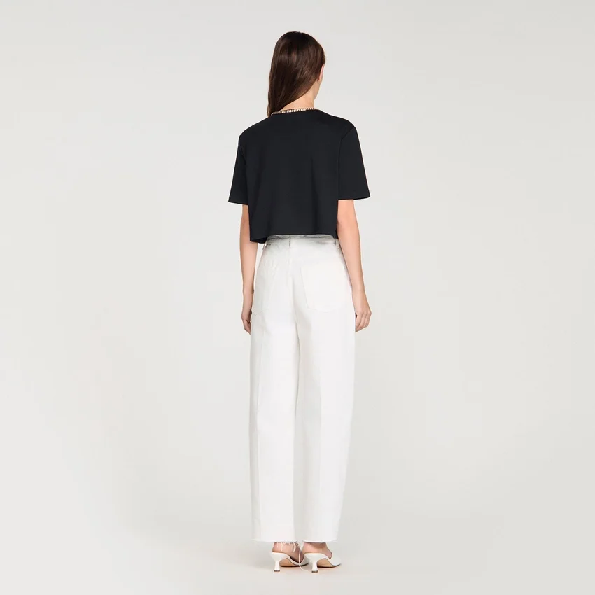 Rhinestone cropped T-shirt Rhinestone cropped T-shirt