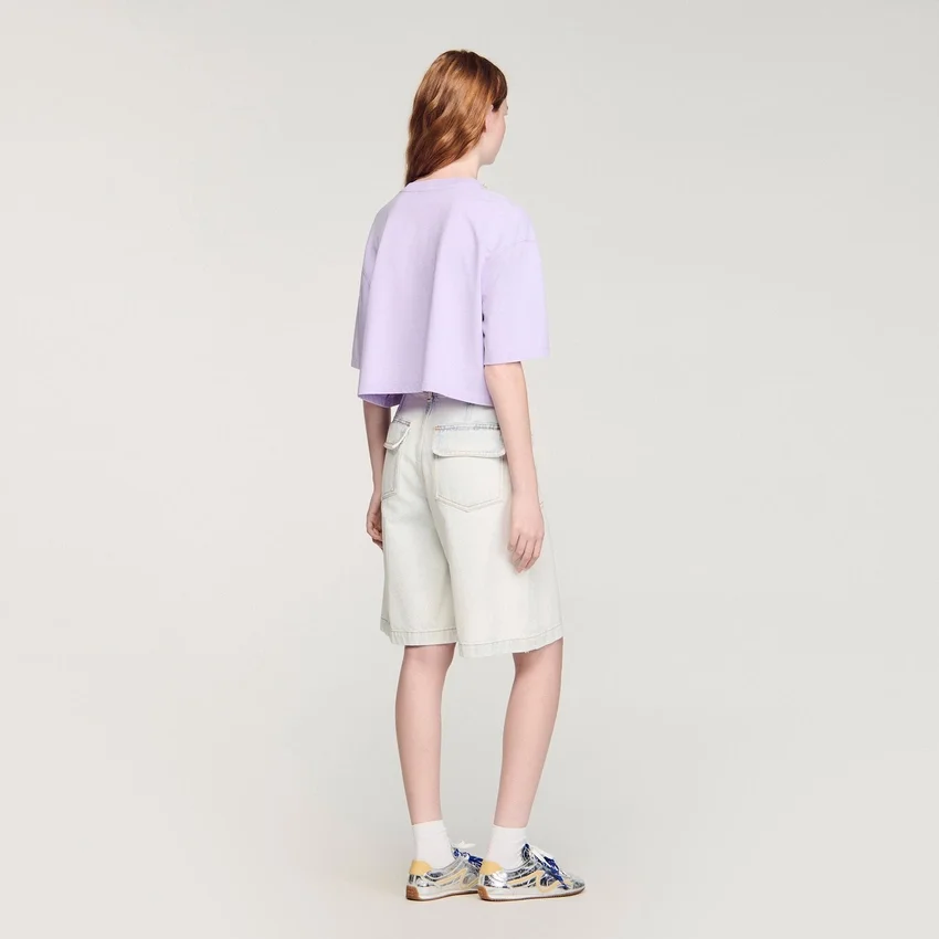 Rhinestone cropped T-shirt Rhinestone cropped T-shirt