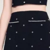 Rhinestone embroidered knit skirt Rhinestone embroidered knit skirt