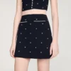 Rhinestone embroidered knit skirt Rhinestone embroidered knit skirt