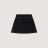 Rhinestone embroidered knit skirt Rhinestone embroidered knit skirt