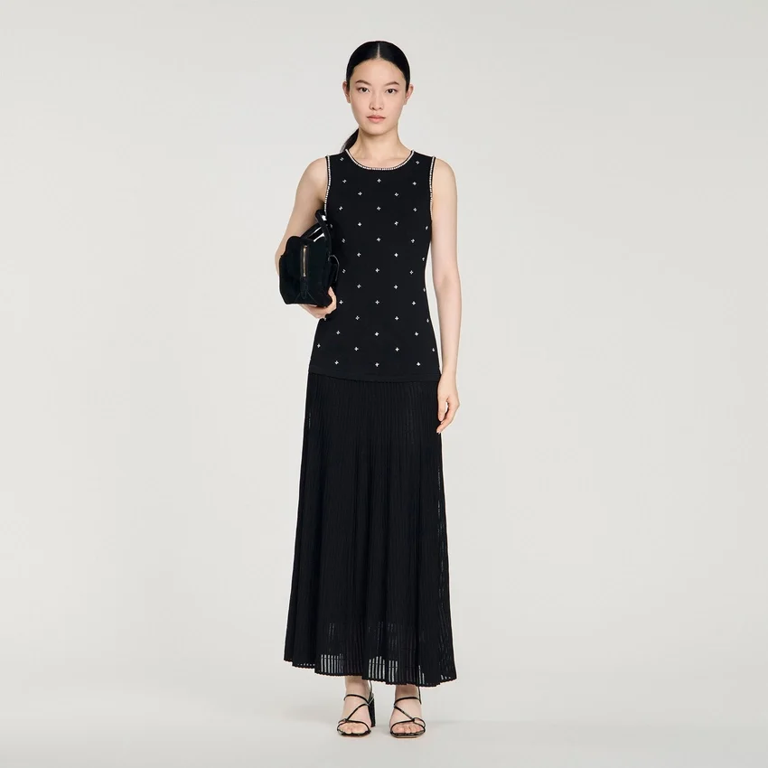 Rhinestone flower print maxi dress Rhinestone flower print maxi dress
