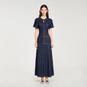 Rhinestone knit maxi dress