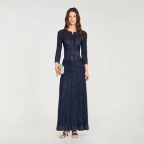 Rhinestone knit maxi skirt